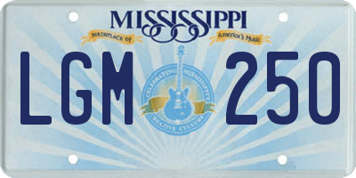 MS license plate LGM250