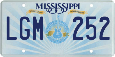 MS license plate LGM252