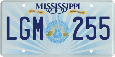 MS license plate LGM255
