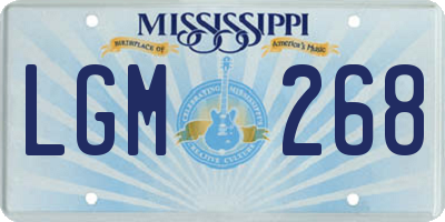 MS license plate LGM268