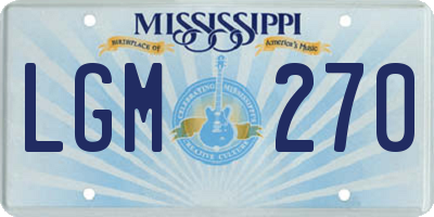 MS license plate LGM270