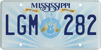 MS license plate LGM282