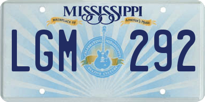MS license plate LGM292