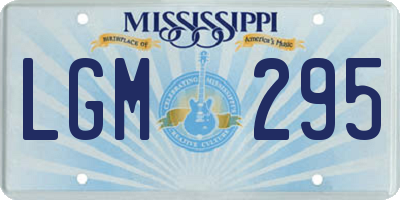 MS license plate LGM295