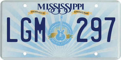 MS license plate LGM297
