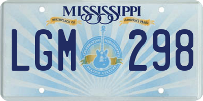 MS license plate LGM298
