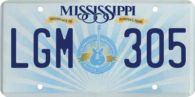 MS license plate LGM305