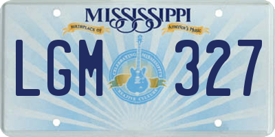 MS license plate LGM327