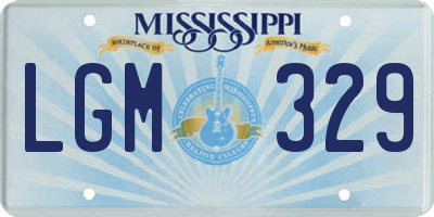 MS license plate LGM329