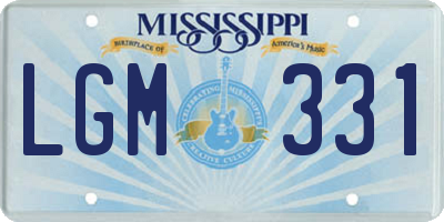 MS license plate LGM331