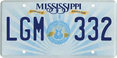 MS license plate LGM332