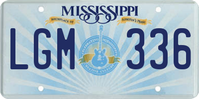 MS license plate LGM336