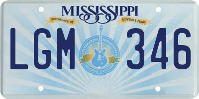 MS license plate LGM346