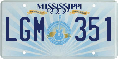 MS license plate LGM351