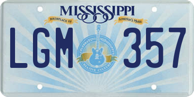 MS license plate LGM357