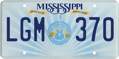 MS license plate LGM370