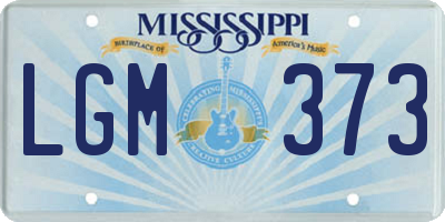 MS license plate LGM373