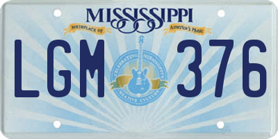 MS license plate LGM376