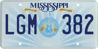 MS license plate LGM382