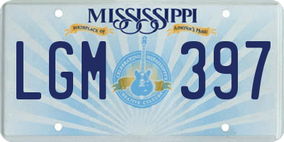 MS license plate LGM397