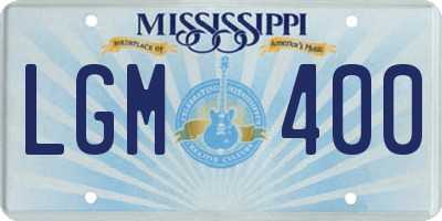 MS license plate LGM400