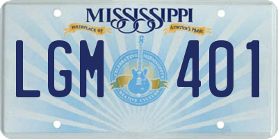 MS license plate LGM401