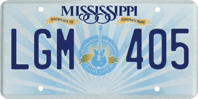 MS license plate LGM405