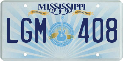 MS license plate LGM408