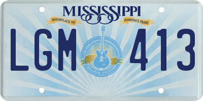 MS license plate LGM413