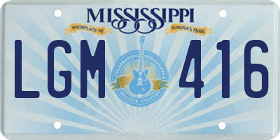 MS license plate LGM416