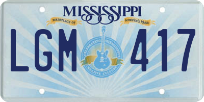 MS license plate LGM417