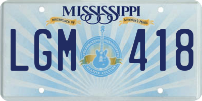 MS license plate LGM418