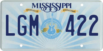 MS license plate LGM422