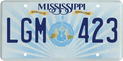 MS license plate LGM423