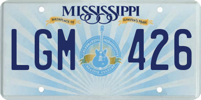 MS license plate LGM426
