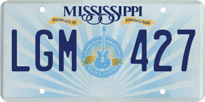 MS license plate LGM427