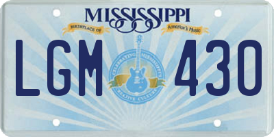 MS license plate LGM430