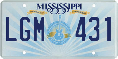 MS license plate LGM431