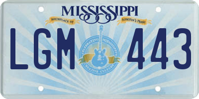 MS license plate LGM443