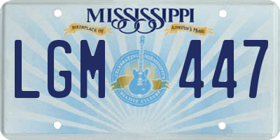 MS license plate LGM447