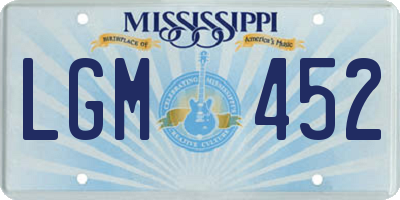 MS license plate LGM452