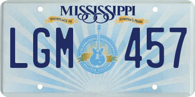 MS license plate LGM457
