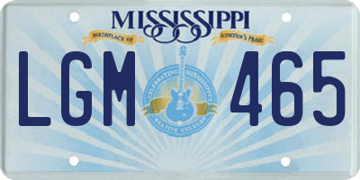 MS license plate LGM465