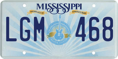 MS license plate LGM468