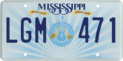MS license plate LGM471