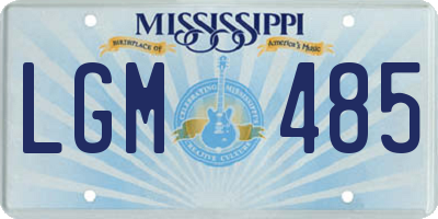 MS license plate LGM485