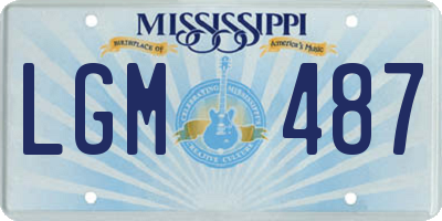 MS license plate LGM487