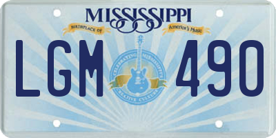 MS license plate LGM490