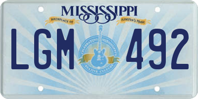MS license plate LGM492