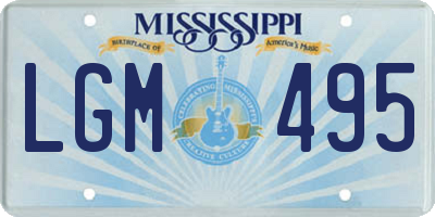 MS license plate LGM495